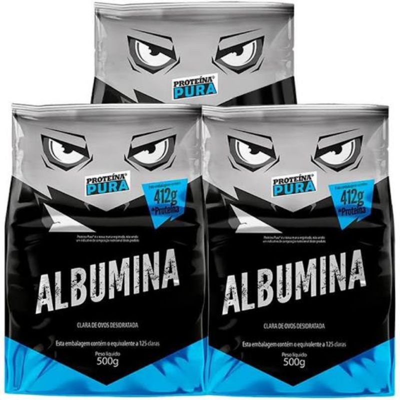 Kit 3X Albumina - 500g Natural- Proteína Pura