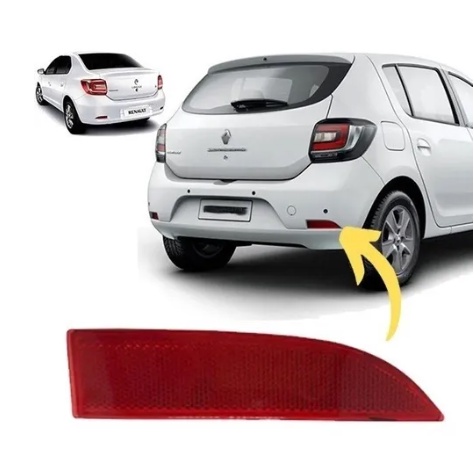 Refletor Lanterna Para-Choque Traseiro Sandero Logan após 2013 Olho de Gato