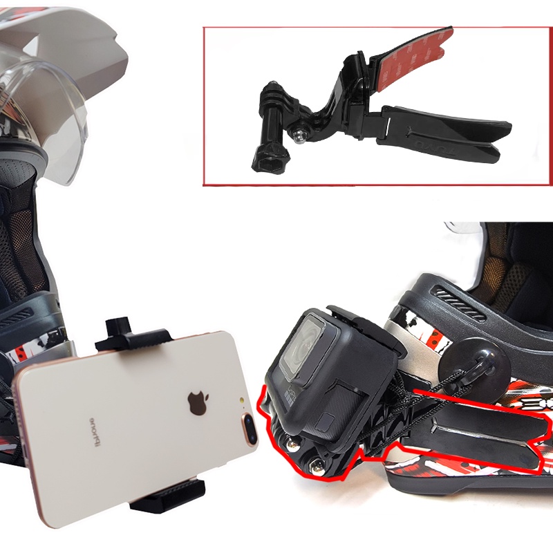 Suporte Capacete Queixo Adesivo 3m Celular ou Câmera De Ação ty78 ty79
