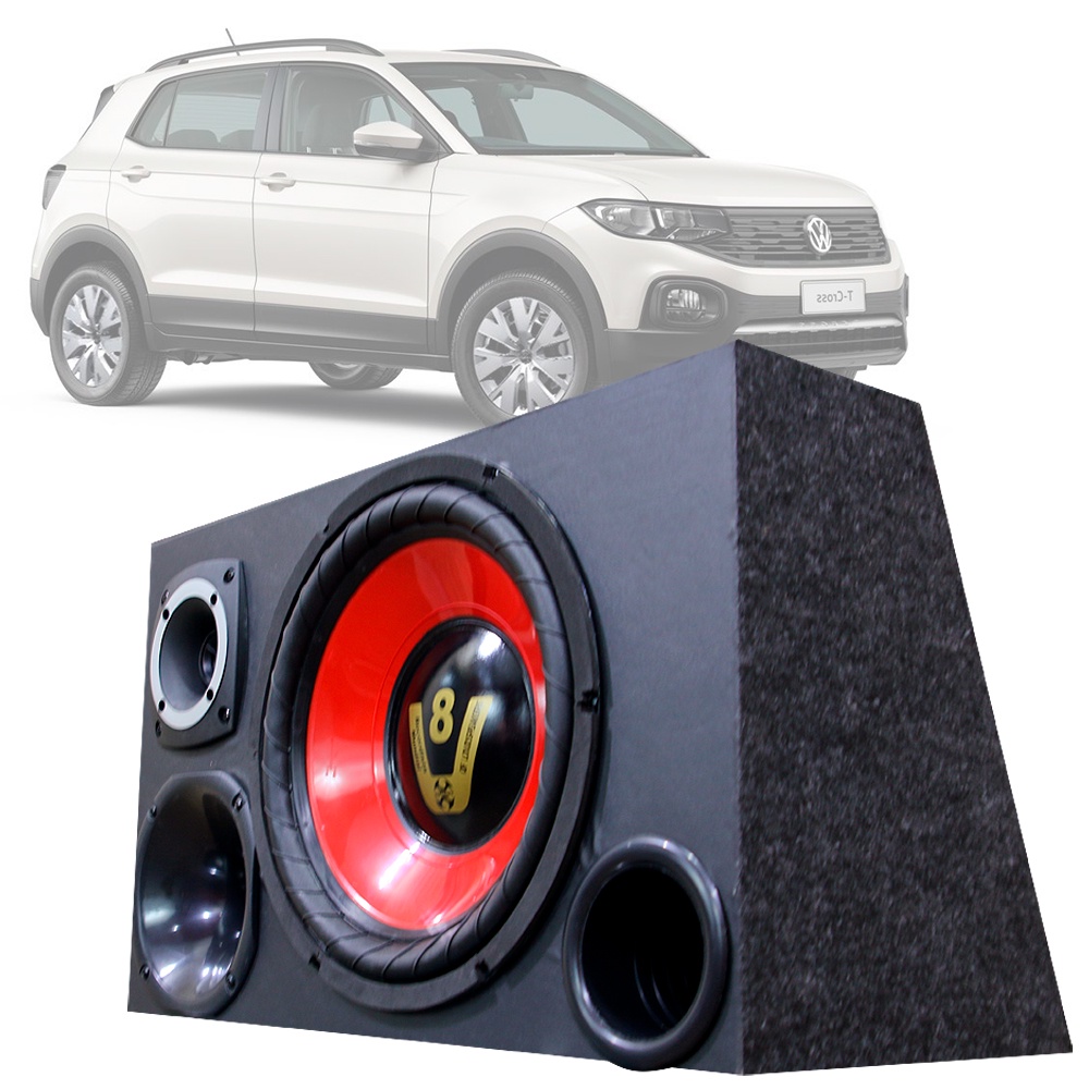 Caixa Trio Som Automotivo Trio Completa Subwoofer Volks T-cross em Oferta na Shopee