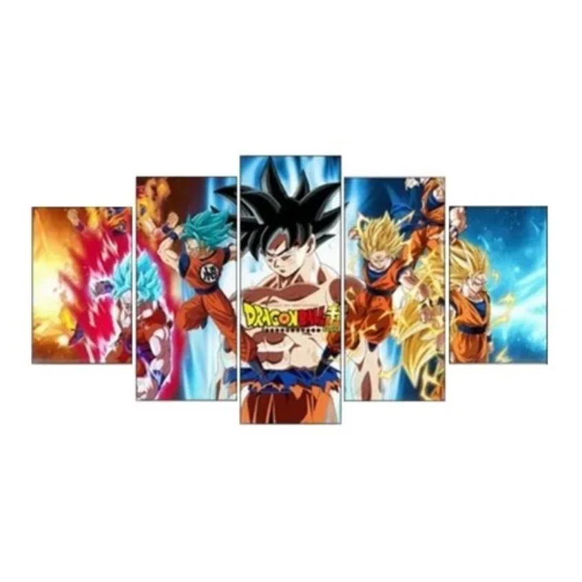 Quadro Decorativo Dragon Ball Z Goku Super Sayajin 3 Peças M15