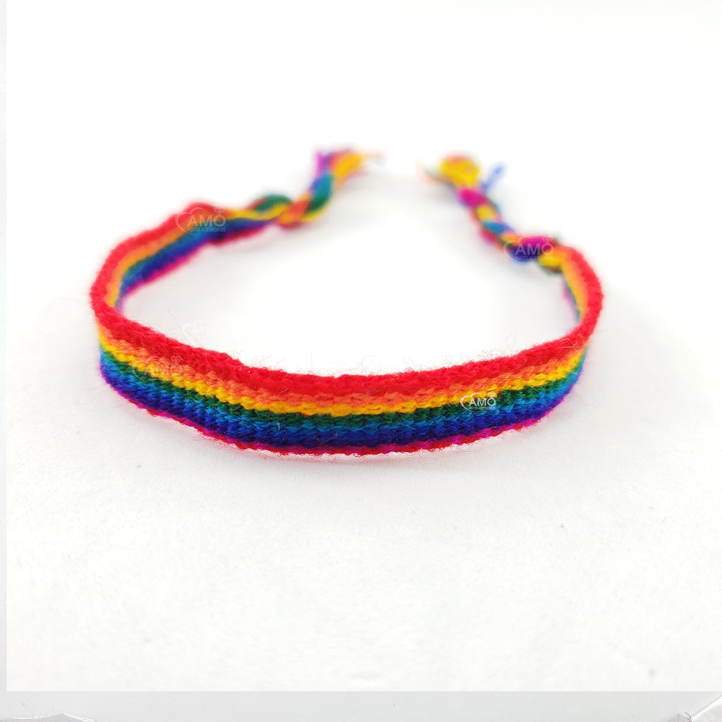 Pulseira Artesanal tecido – Arco Íris (colorido)