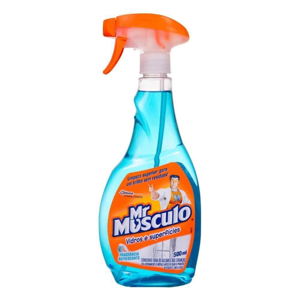 Limpa-Vidro e Superfícies Líquido Mr Músculo Borrifador 500ml em Oferta na Shopee