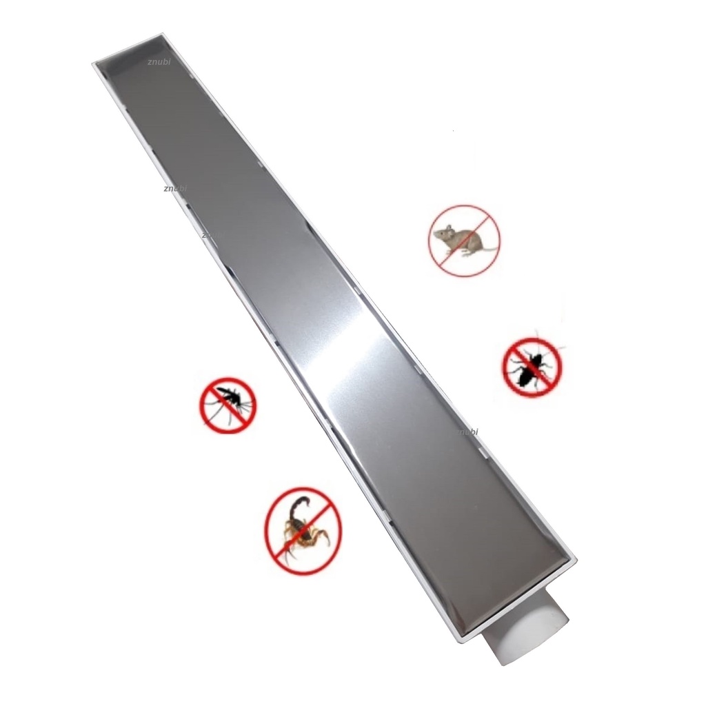 Ralo Linear 6x50cm Sifonado Oculto Com Grelha Cega Anti Inseto Em Aço Inox Polido em Oferta na Shopee