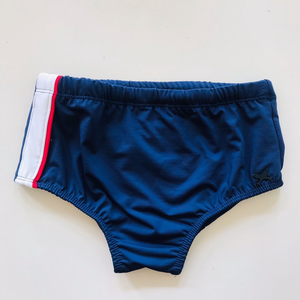 Sunga slip Marinho com detalhe Hering Kids tam.10