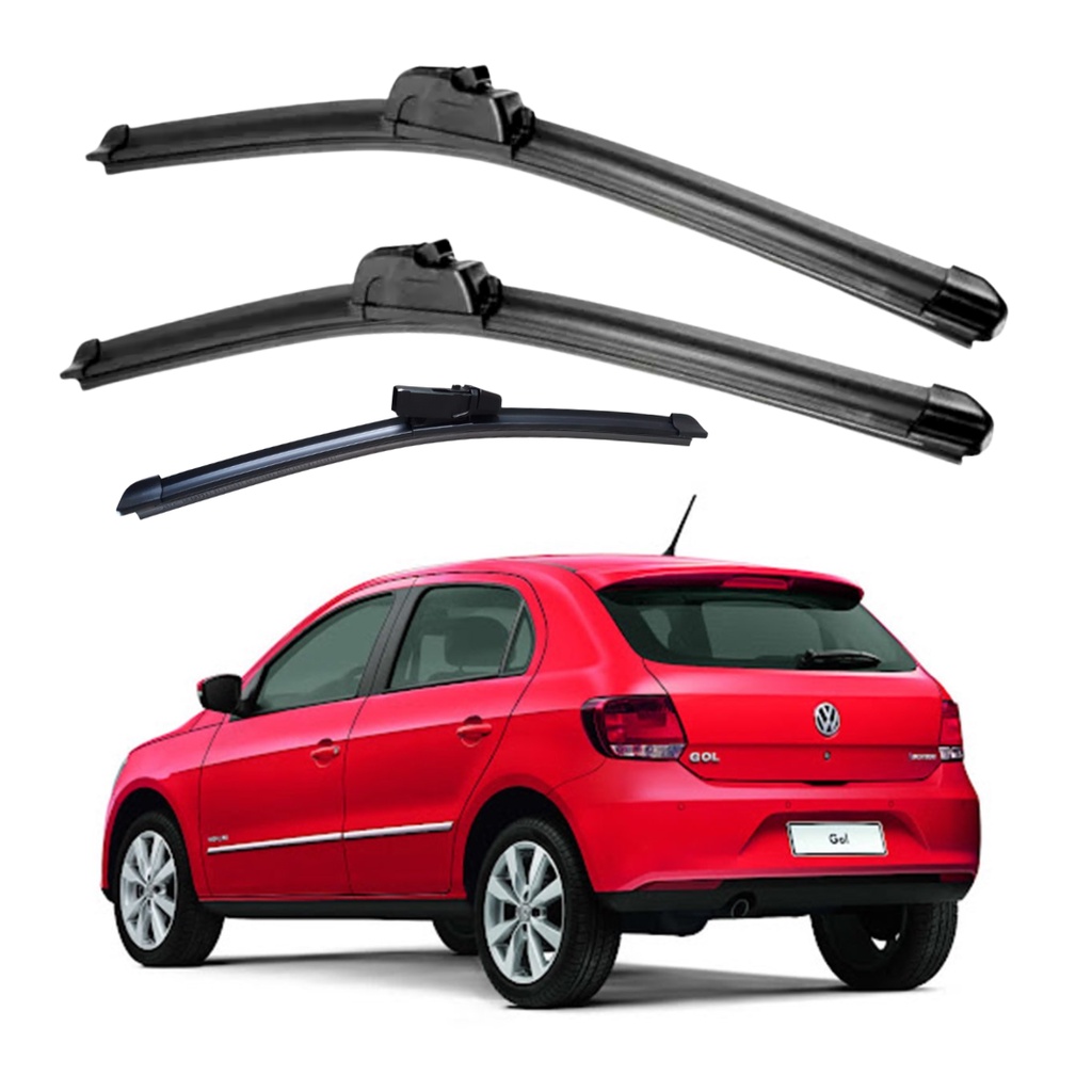 Kit 3 Palheta Limpador de Parabrisa Dianteiro + traseiro VW Gol G5 2008 2009 2010 2011 2012 em Oferta na Shopee