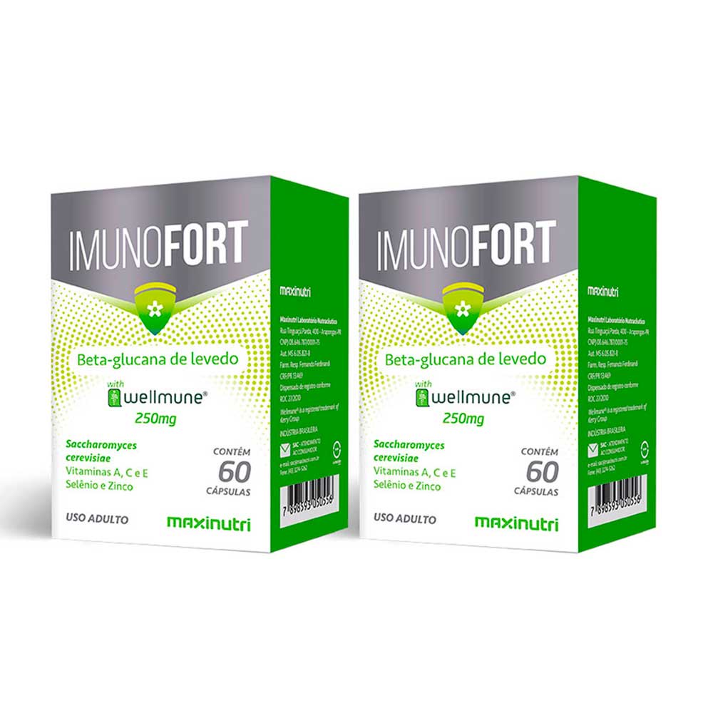 Kit 02 Imunofort Wellmune Vitaminas 250mg 60 Caps Maxinutri