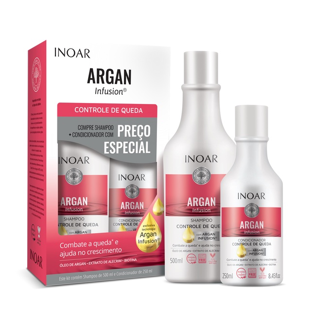 Inoar Argan Infusion - Kit Controle de Queda 750ml em Oferta na Shopee