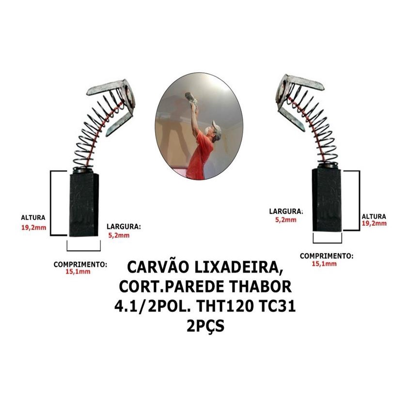 Escova Carvão Lixadeira, Cortador Parede Thabor 4.1/2p Tc31 2pcs em Oferta na Shopee