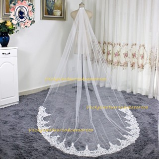 Véu 3 Metros Noiva Casamento Branco Off White com renda na borda + Pente pra prender em Oferta na Shopee