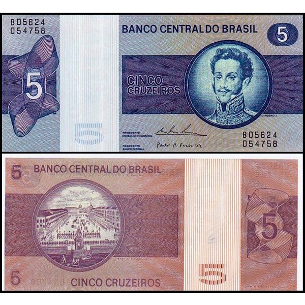 cedula C 135 5 Cruzeiros 1974 - Flor de Estampa