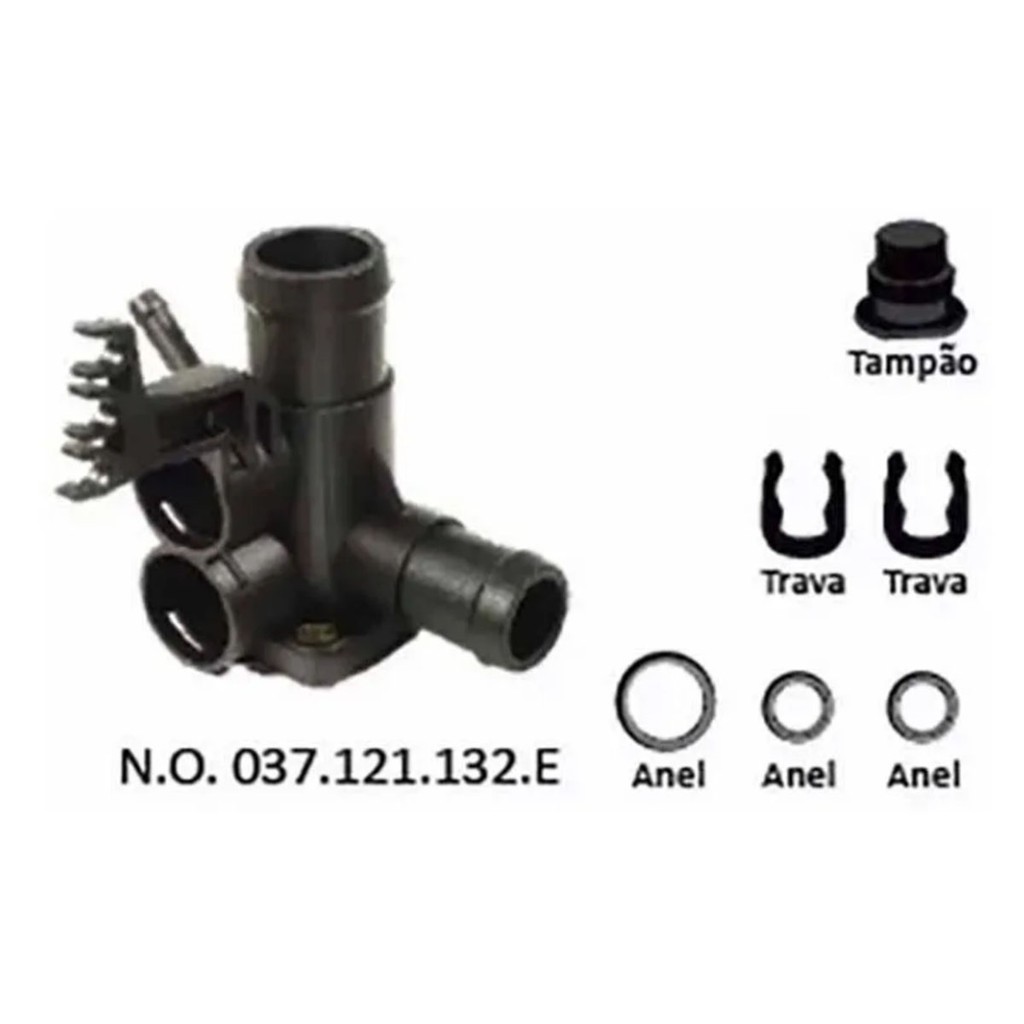 Flange D'água Cabecote Vw/golf 94/98 - 037121132e + Brinde