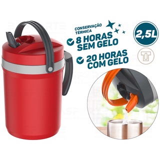 Jarra Térmica Fliptop 2.5l Termolar Vermelho