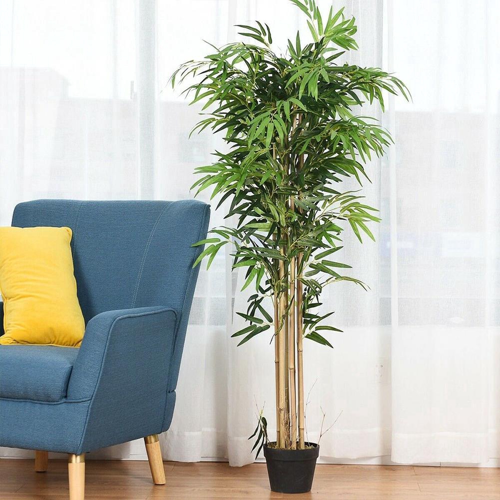 plantas de plástico artificiales rama de árbol de bambú verde al aire libre decoración interior W4Q2 |  brasil