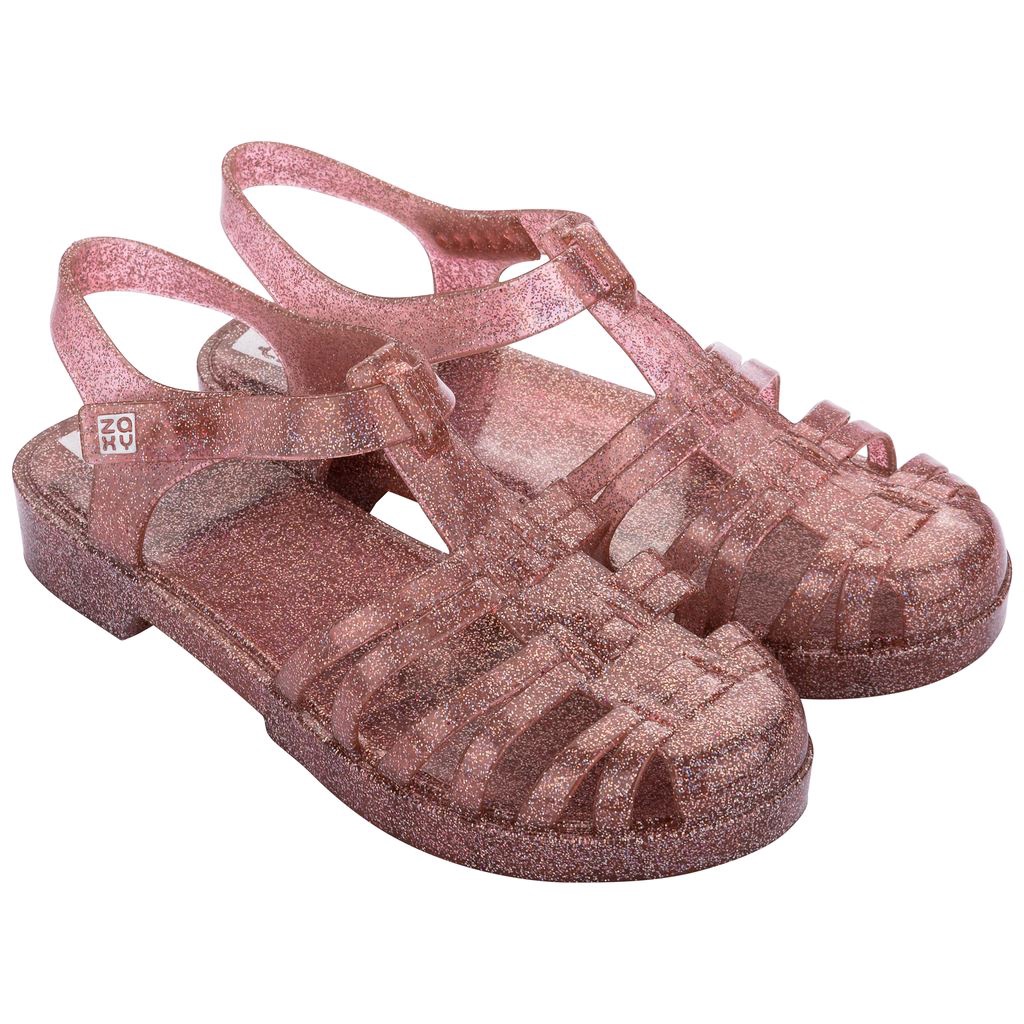 Sandália Zaxy Be Yourself Adulto Vermelho Glitter / Vidro / Preto Original