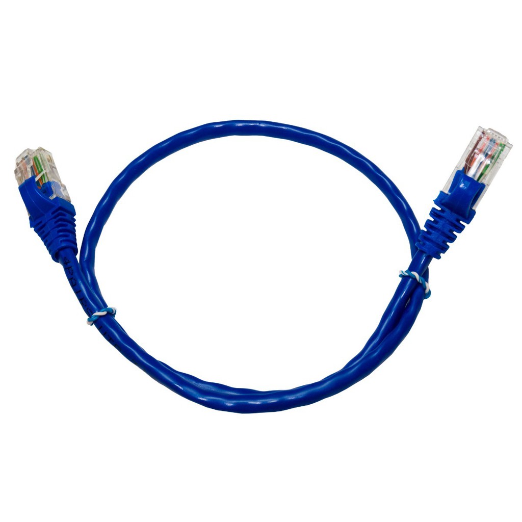 Kit 40 Un. Cabo Rede Cat5e Utp Conector Rj45 - 40 Cm Azul