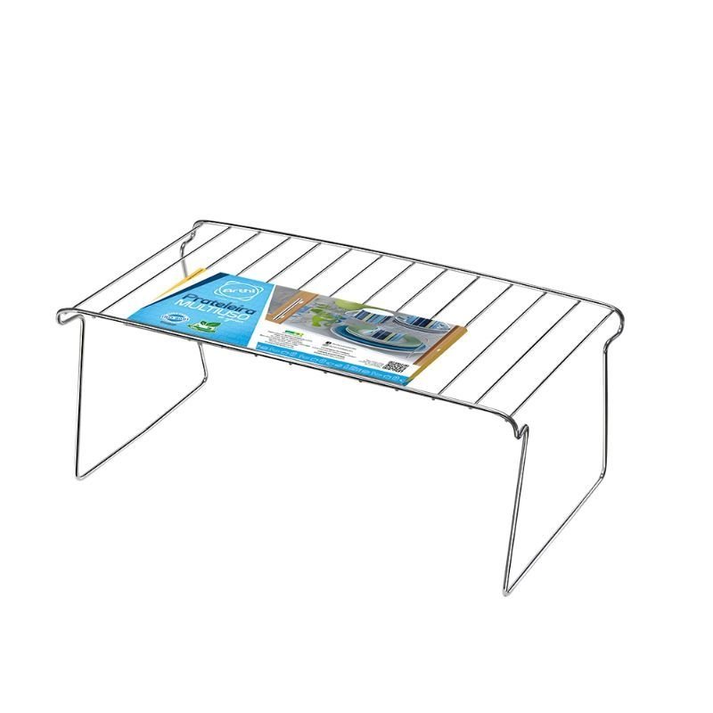 Prateleira para Armário Cromada - Organizador de Cozinha em Oferta na Shopee
