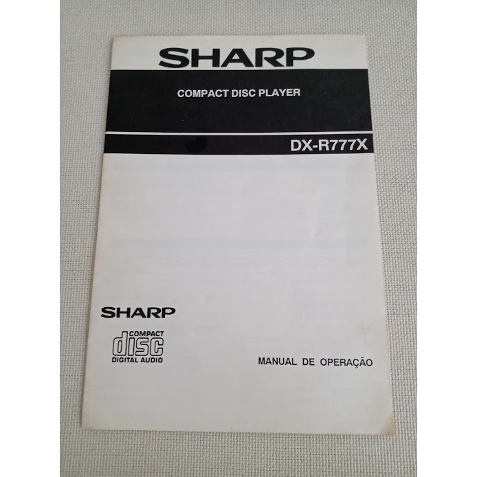 Manual De Instruções Sharp Compact Disc Player Dx-r777x Original
