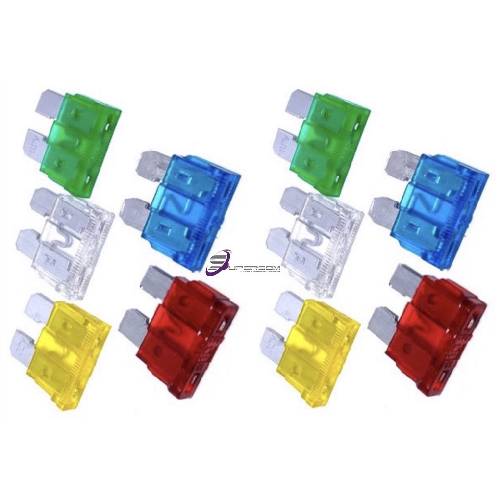 Kit 10 Fusível Automotivo Lâmina 10a Até 30a em Oferta na Shopee