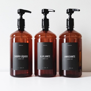 Frasco Ambar 1 Litro Diversos Rótulos Válvula Alta Vazão Bemhaus em Oferta na Shopee