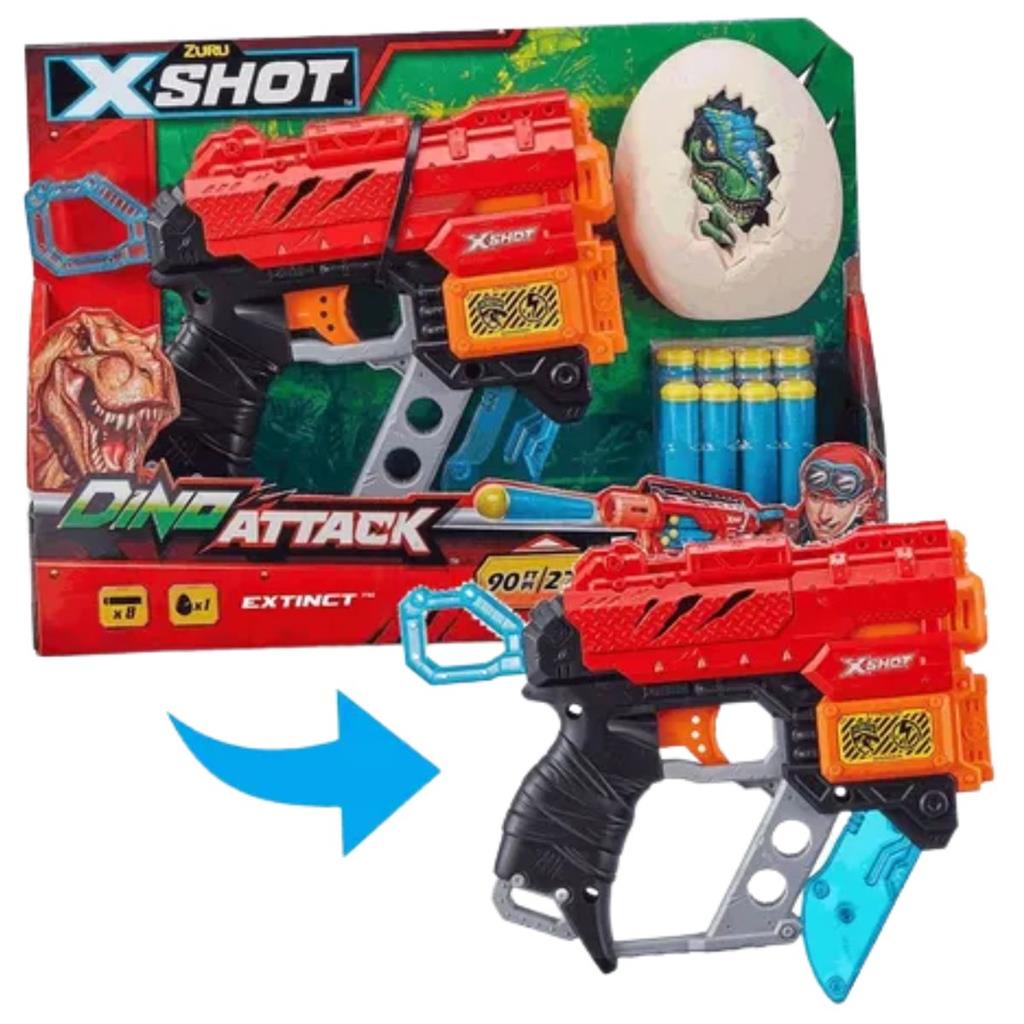 Dino Attack X-Shot Lancador + 8 Dardos Candide