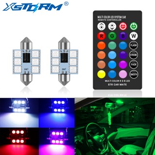 Claro Led Rgb Festoon 31mm 36mm 39mm 42mm Luzes Interiores Do Carro Com Controle Remoto Multicolor Claro Lâmpada De Leitura Auto 12v em Oferta na Shopee