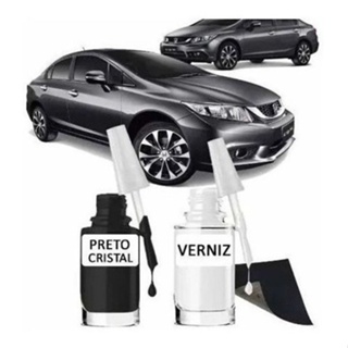 Tinta Tira Risco Automotivo Honda Civic Cor Preto Cristal em Oferta na Shopee