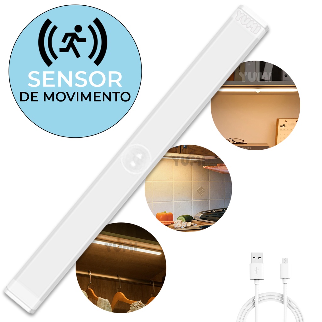 Luminaria Lampada Led S/ Fio Sensor Presença Fotocélula 50cm Bateria Recarregável Cozinha Closet Armários em Oferta na Shopee