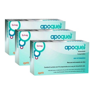 Kit Apoquel 5,4 Mg Cães Anti Coceira 3 CAIXAS - 60 Comprimidos - Zoetis ORIGINAL