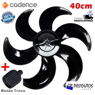 Hélice + Trava Ventilador Cadence Eros Vtr461/861/407 40cm 40 6 Pás Preto
