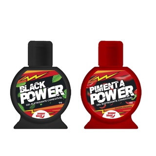 Gel Comestível Sexo Oral EXTRA FORTE Black Power Gel Eletrizante Menta E Pimenta Produtos SexShop Atacado Revenda 15g