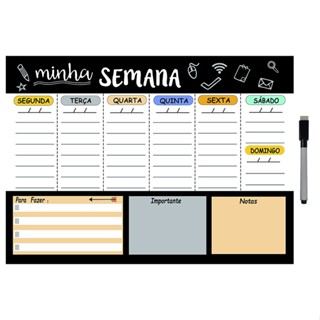 Quadro Planejador de Metal Semanal 29x40cm + Caneta em Oferta na Shopee
