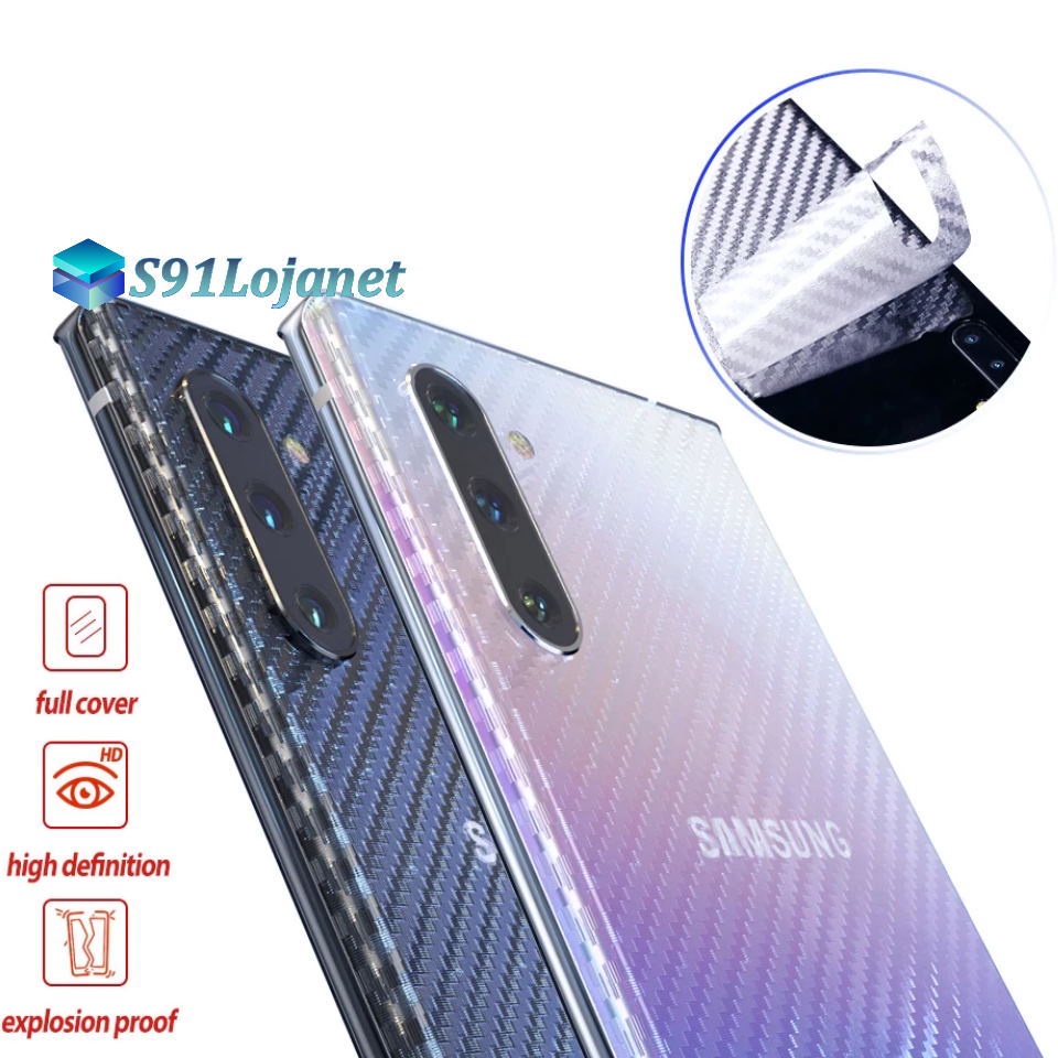 Pelicula Carbono Skin Verso Anti Risco Samsung Galaxy A10 A20 A30 A50 A70 A8Plus A80 A9 Galaxy  M30 Note10 Note9