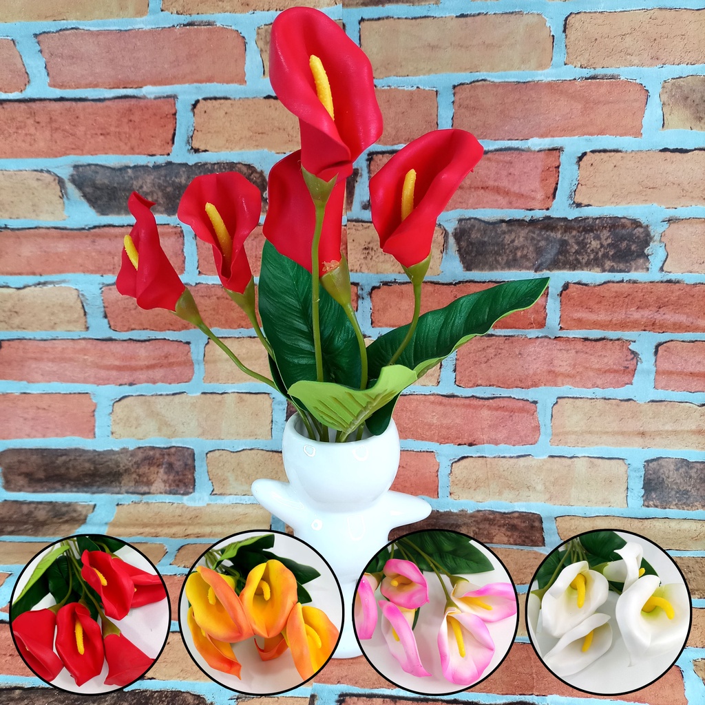 Buquê de Copo de Leite Flores Decoração de Mesa Plantas Artificiais (Não  acompanha vaso ) | Shopee Brasil