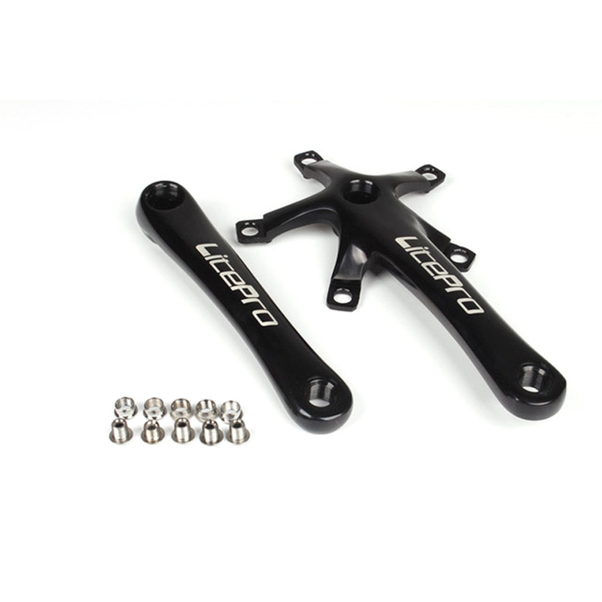 Litepro LP Dobrável Bicicleta De Estrada Pedaleira 170mm Manivelas Quadradas BCD130 Liga Alumínio Roda Corrente Peças Ci