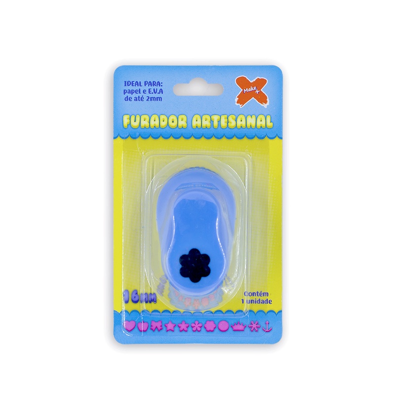 Furador Cortador Perfurador para Papel e EVA Make+ 16mm 1.6cm Flor 6 Pétalas