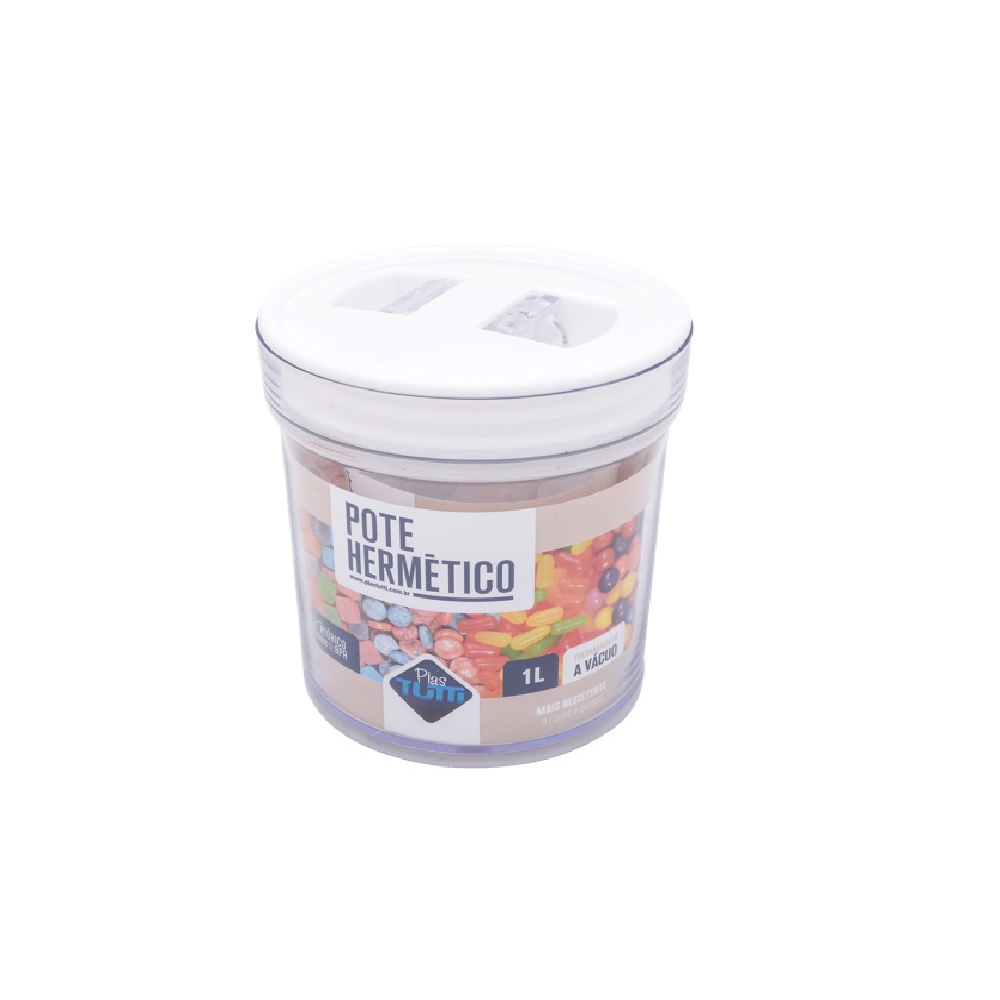 Pote Hermetico Slim P/ Mantimentos Transparente 600ml