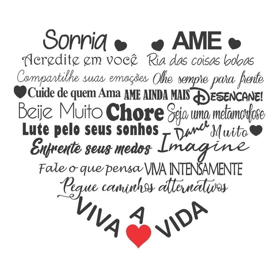 Adesivo Decorativo De Parede Frase Sorria Viva Ame A Vida - Home & Living