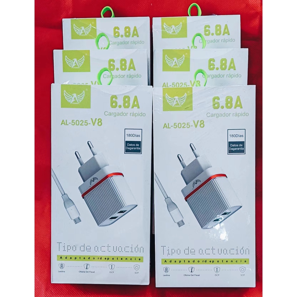kit 6 Carregador De Celular Altomex - Carregadores - V8 6.8A - bicolor - Central -  Cod. AL-5025-V8