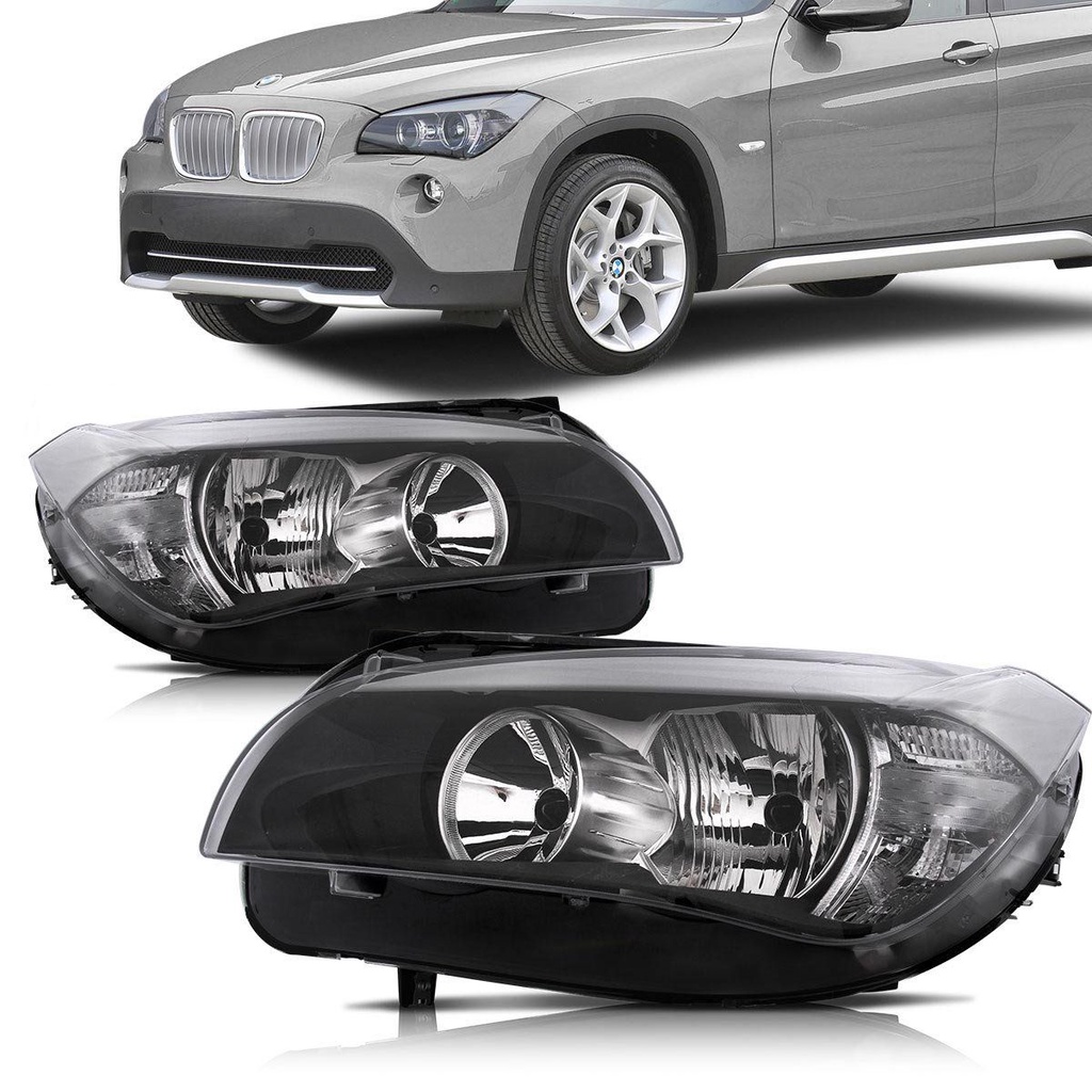 Farol Bmw X1 2009 2010 2011 2012 2013 2014 2015 Foco Duplo Máscara ...