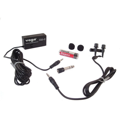 2 Microfones De Lapela Stereo Profissional Yoga Em6