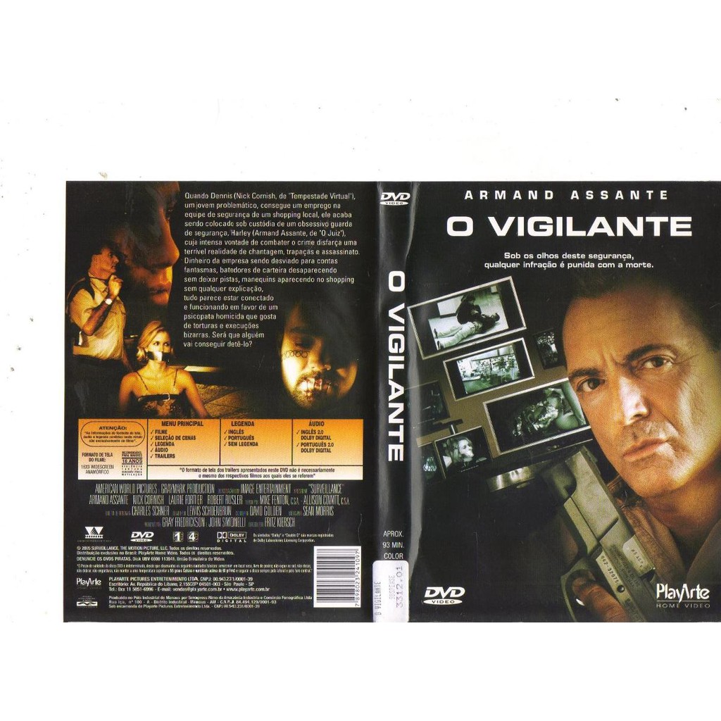 Dvd O Vigilante, Armand Assante, Suspense, Original