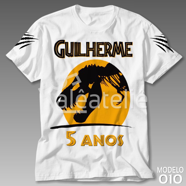 Camisa Dinossauro Fóssil Festa Infantil Adulto Personalizada