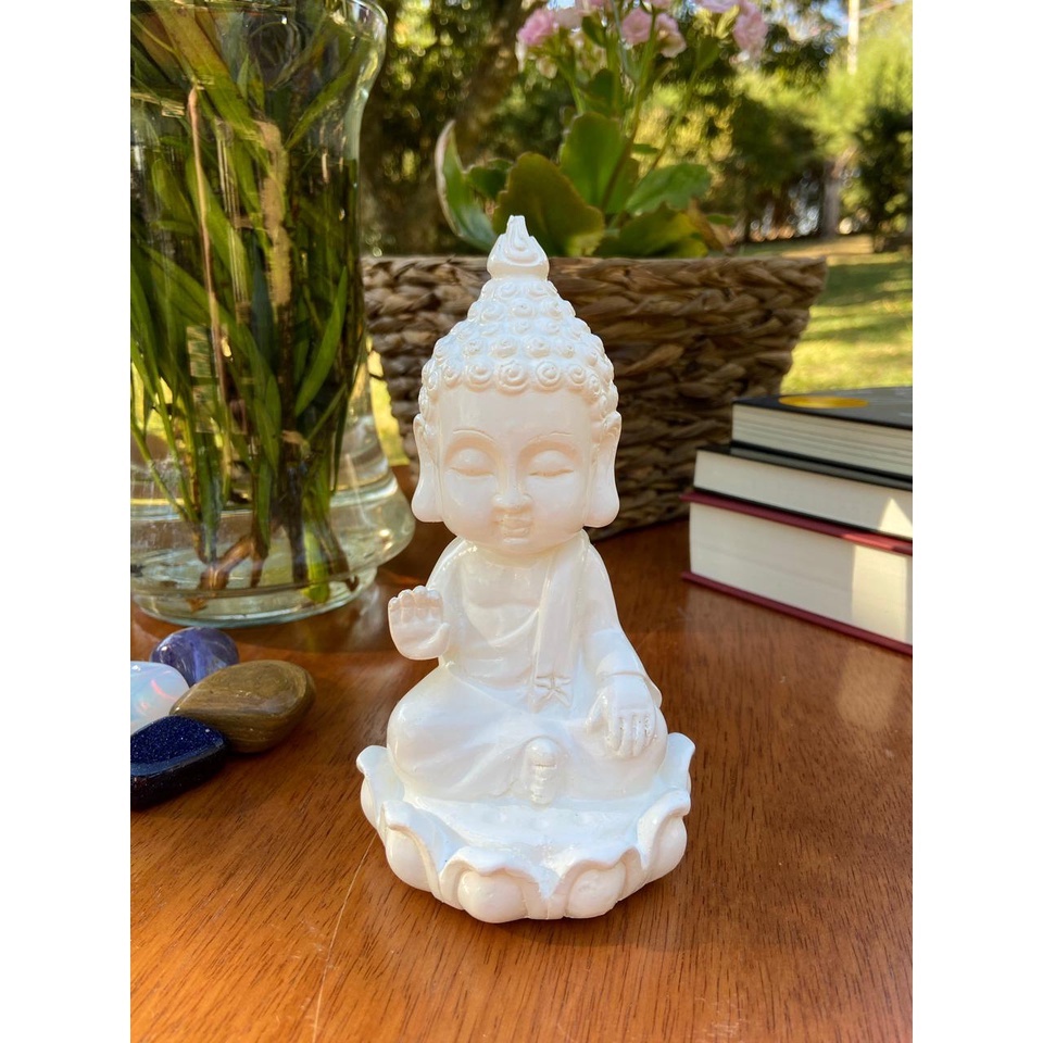 Imagem Buda em Meditação Na Flor De Lótus - Estatueta - Feng shui - Edição de Luxo