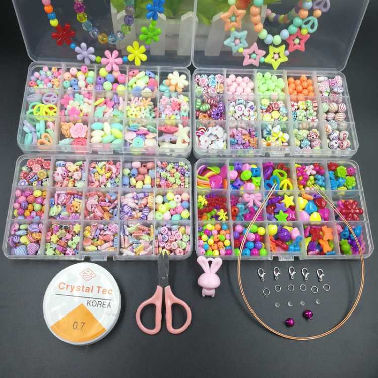Crianças Diy Colares Artesanais Pulseiras Para Fazer Joias Kit De Miçangas Conjunto Faça Você Mesmo Brinquedos Educativos