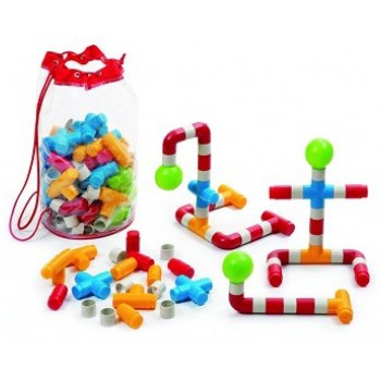 Kit Lig Tubos 252 Peças Plástico de Montar Didático - Marca Lig Lig
