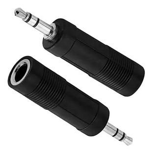 Plug Adaptador P10 Femea P/ P2 Macho Stereo Auxiliar Som