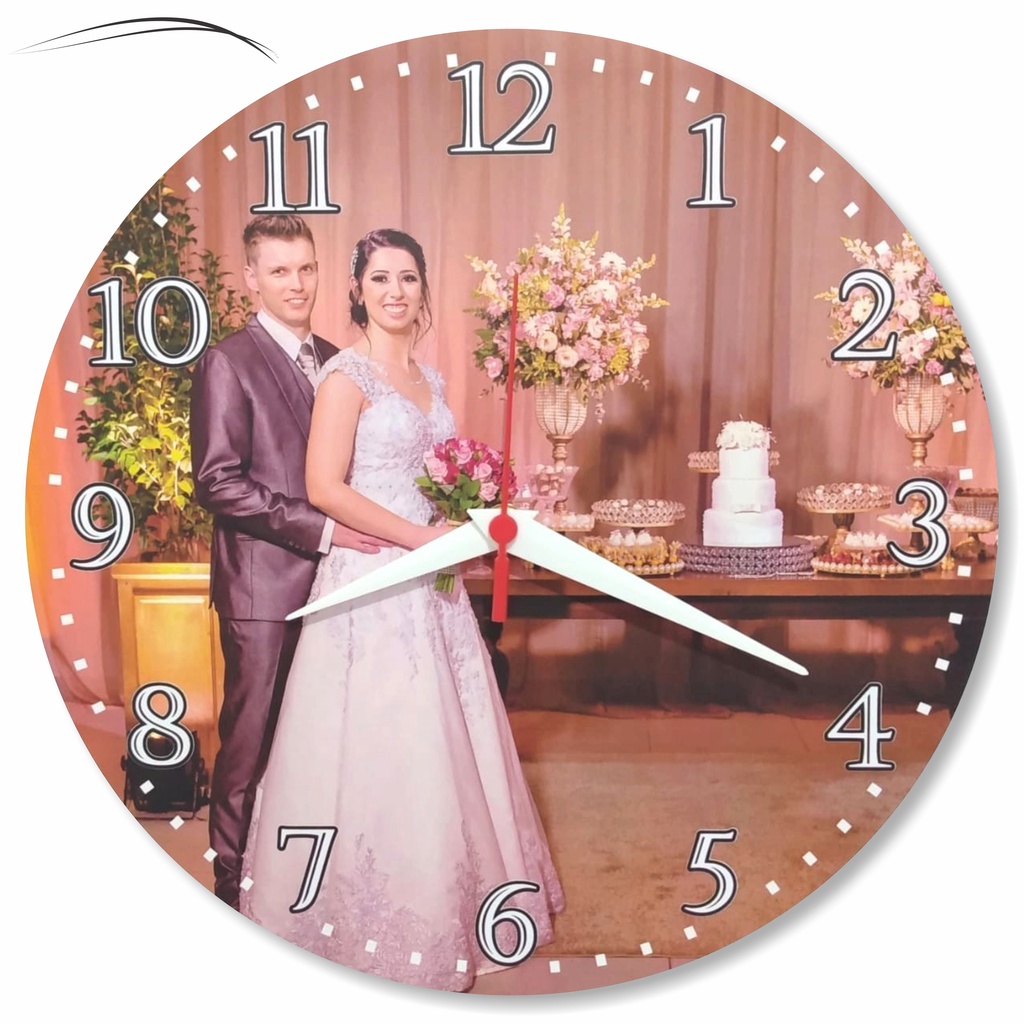 Relogio Parede Personalizado Foto Familia Logo Logotipo Logomarca Casal Presente 30cm em Oferta na Shopee