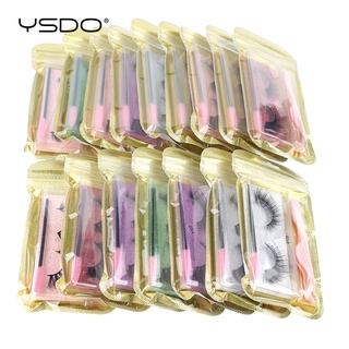 YSDO Cílios Postiços Conjunto De 10 Pares De E Escovas Com Pinças/Kit De Extensão/Maquiagem