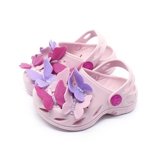 Sandália Babuche Papete Chinelo Infantil Plugt Menina Borboletas Glitter Rosa Pink Lilás